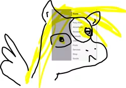 Size: 1123x783 | Tagged: safe, artist:poniplayge, derpibooru import, derpy hooves, pegasus, pony, 1000 hours in snipping tool, :<, blonde, solo, stylistic suck, yellow eyes