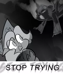 Size: 666x785 | Tagged: angry, artist:egophiliac, ask, cartographer's cap, dark woona, derpibooru import, female, filly, grayscale, hat, monochrome, moonstuck, nightmare moon, nightmare woon, princess luna, safe, tumblr, woona, younger