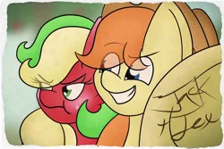 Size: 4000x2670 | Tagged: applejack (g3), applejack's hat, applejack's parents, artist:thecrystalring, autograph, blushing, cowboy hat, derpibooru import, g1, g1 to g4, g3, g3 to g4, generation leap, hat, photo, safe, :t, tex, unamused