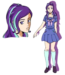 Size: 1013x1158 | Tagged: artist:mikotonui, artist:noerusan, clothes, derpibooru import, diamond is unbreakable, human, humanized, humanoid, jjba, jojo's bizarre adventure, safe, school uniform, solo, starlight glimmer, yukako yamagishi