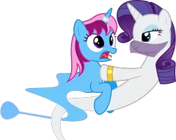 Size: 8024x6400 | Tagged: safe, artist:parclytaxel, derpibooru import, rarity, oc, oc:parcly taxel, alicorn, genie, genie pony, pony, ain't never had friends like us, albumin flask, ask generous genie rarity, .svg available, absurd resolution, alicorn oc, armband, bedroom eyes, canon x oc, female, floating, horn, horn ring, lesbian, parity, ring, shipping, simple background, startled, surprised, tangled up, tongue out, transparent background, vector, veil, wings