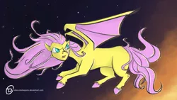 Size: 1920x1080 | Tagged: safe, artist:obscuredragone, derpibooru import, fluttershy, bat pony, pony, bat ponified, flutterbat, flying, missing cutie mark, night, race swap, solo, sunrise, twilight (astronomy), unshorn fetlocks