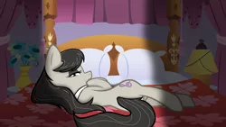 Size: 10667x6000 | Tagged: absurd resolution, artist:chocolath, artist:quasdar, bed, bedroom, bedroom eyes, butt, derpibooru import, octavia melody, plot, rarity's bedroom, suggestive, sultry pose, vector