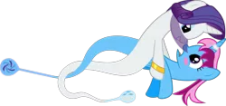 Size: 13630x6400 | Tagged: safe, artist:parclytaxel, derpibooru import, rarity, oc, oc:parcly taxel, alicorn, genie, genie pony, pony, ain't never had friends like us, albumin flask, ask generous genie rarity, .svg available, absurd resolution, alicorn oc, armband, bedroom eyes, blushing, bottle, canon x oc, dancing, female, horn, horn ring, lesbian, parity, ring, shipping, simple background, smiling, tangled up, transparent background, vector, veil, wings