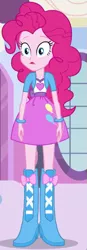 Size: 235x672 | Tagged: safe, derpibooru import, pinkie pie, equestria girls, equestria girls (movie), balloon, boots, bracelet, carousel boutique, clothes, high heel boots, jewelry, open mouth, shocked, shoes, skirt