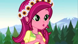 Size: 1100x618 | Tagged: safe, derpibooru import, screencap, gloriosa daisy, equestria girls, legend of everfree, 8^y, cute, daisybetes, magical geodes, solo