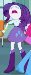 Size: 170x409 | Tagged: safe, derpibooru import, screencap, pinkie pie, rarity, equestria girls, equestria girls (movie), angry, boots, bracelet, chair, classroom, clothes, cropped, egghead, faic, great moments in animation, high heel boots, jewelry, raised leg, shoes, skirt, wat