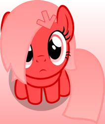 Size: 1110x1312 | Tagged: safe, artist:badumsquish, derpibooru import, part of a set, oc, oc:downvote, ponified, unofficial characters only, earth pony, pony, derpibooru, badumsquish's kitties, derpibooru ponified, female, looking at you, looking up, meta, sad, sitting, solo