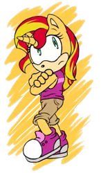 Size: 616x1052 | Tagged: anthro, artist:atomiclance, dead source, derpibooru import, plantigrade anthro, safe, simple background, solo, sonicified, sonic the hedgehog (series), sunset shimmer, transparent background