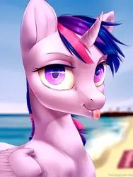 Size: 600x800 | Tagged: safe, artist:honeyapplecake, derpibooru import, twilight sparkle, twilight sparkle (alicorn), alicorn, pony, solo, tongue out