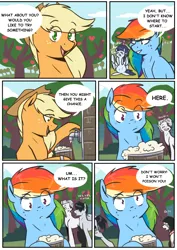 Size: 1240x1748 | Tagged: safe, artist:lrusu, derpibooru import, applejack, rainbow dash, soarin', oc, pony, comic:rainbow crush, cider, comic, viktor nikiforov, yuri on ice, yuri plisetsky, yuuri katsuki