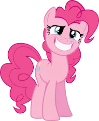 Size: 3190x3898 | Tagged: safe, artist:felix-kot, derpibooru import, pinkie pie, earth pony, pony, boring, female, grin, mare, pinkie's boring grin, simple background, smiling, solo, transparent background, vector