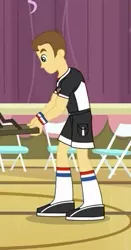 Size: 231x440 | Tagged: safe, derpibooru import, screencap, teddy t. touchdown, equestria girls, equestria girls (movie), clothes, cropped, shoes, sneakers, socks