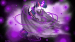 Size: 1024x577 | Tagged: safe, artist:zeezou2, derpibooru import, twilight sparkle, twilight sparkle (alicorn), alicorn, pony, angry, glowing eyes, glowing horn, horn, magic, open mouth, rage, unlimited power, wings, xk-class end-of-the-world scenario