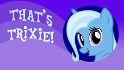 Size: 3840x2160 | Tagged: safe, artist:badumsquish, derpibooru import, trixie, pony, unicorn, bust, cute, female, looking at you, portrait, solo, that's trixie, title card, wallpaper