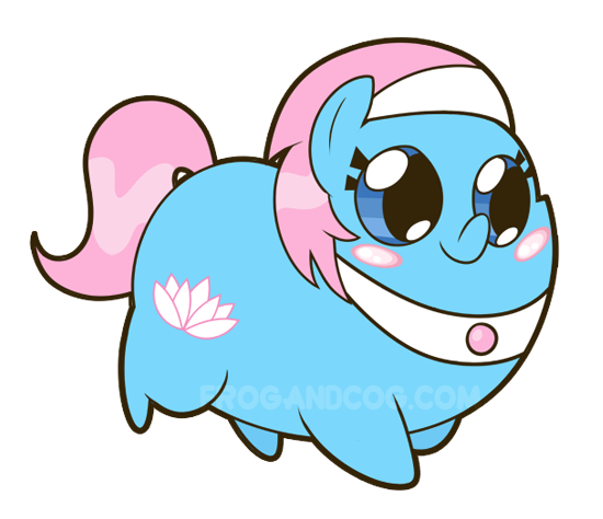 Size: 550x474 | Tagged: safe, artist:coggler, artist:frog&cog, artist:gopherfrog, derpibooru import, lotus blossom, pony, chubbie, simple background, solo, sticker, transparent background