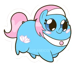 Size: 550x474 | Tagged: safe, artist:coggler, artist:frog&cog, artist:gopherfrog, derpibooru import, lotus blossom, pony, chubbie, simple background, solo, sticker, transparent background