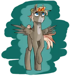 Size: 1280x1280 | Tagged: safe, artist:1101001, derpibooru import, oc, oc:ciel l'etranger, unofficial characters only, pegasus, pony, cap, colt, hat, male, simple background, solo, wings