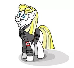 Size: 2585x2366 | Tagged: safe, artist:hoofwaffe, derpibooru import, oc, oc:natalie soc, unofficial characters only, pony, /mlpol/, aryan pony, equalized, national socialist german workers' party, nazi, red pilled, solo, swastika