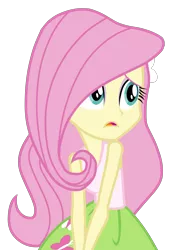 Size: 2448x3264 | Tagged: safe, artist:floralisole, derpibooru import, fluttershy, equestria girls, equestria girls (movie), clothes, cute, female, open mouth, simple background, skirt, solo, tanktop, transparent background, vector