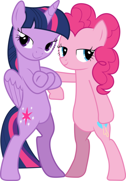 Size: 6937x9995 | Tagged: safe, artist:paganmuffin, derpibooru import, pinkie pie, twilight sparkle, twilight sparkle (alicorn), alicorn, earth pony, pony, absurd resolution, bipedal, female, fresh princess and friends' poses, fresh princess of friendship, lidded eyes, mare, pose, simple background, the fresh prince of bel-air, transparent background, underhoof, vector