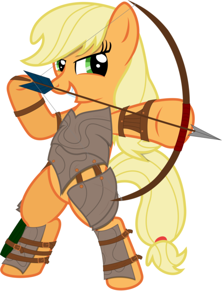 Size: 5000x6545 | Tagged: absurd resolution, applejack, archer, archery, arrow, artist:lightningtumble, bow and arrow, bow (weapon), derpibooru import, safe, simple background, transparent background, vector, weapon