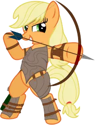 Size: 5000x6545 | Tagged: absurd resolution, applejack, archer, archery, arrow, artist:lightningtumble, bow and arrow, bow (weapon), derpibooru import, safe, simple background, transparent background, vector, weapon