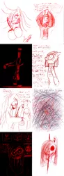 Size: 2048x5556 | Tagged: absurd resolution, artist:ange91970, blood, clothes, death, derpibooru import, grimdark, hoodie, inky's lonely diary, knife, lonely diary, lonely inky, marble pie, pinkamena diane pie, pinkie pie, traditional art