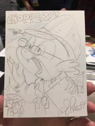 Size: 768x1024 | Tagged: applejack, artist:andypriceart, derpibooru import, dragon, helicopter, m*a*s*h, monochrome, parody, rainbow dash, safe, spike, traditional art, walter "radar" o'reilly