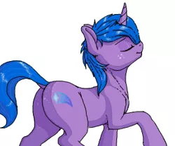Size: 287x239 | Tagged: safe, artist:shydale, derpibooru import, oc, oc:startrail, oc:startrail (old design), unofficial characters only, pony, unicorn, butt freckles, dock, eyes closed, female, flockmod, freckles, image, mare, old design, picture for breezies, png, solo