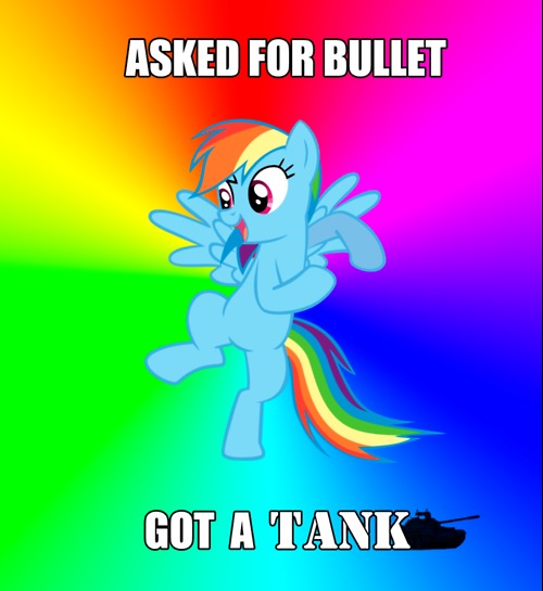 Size: 500x545 | Tagged: advice meme, caption, derpibooru import, exploitable meme, image macro, meme, rainbow dash, safe, tank (vehicle), text