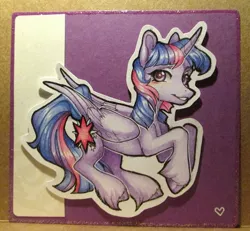 Size: 2077x1915 | Tagged: safe, artist:aphphphphp, derpibooru import, twilight sparkle, twilight sparkle (alicorn), alicorn, pony, cutout, smiling, solo, traditional art, unshorn fetlocks