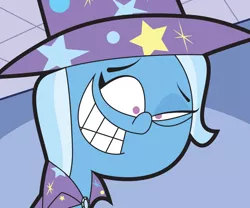 Size: 1200x1000 | Tagged: safe, derpibooru import, trixie, unicorn, cape, clothes, fairly odd parents, female, hat, mare, parody, style emulation, tell me i'm pretty, the fairly oddparents, trixie tang, trixie's cape, trixie's hat