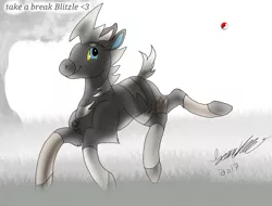 Size: 2048x1556 | Tagged: artist:brainiac, blitzle, crossover, cute, derpibooru import, female, mare, pokéball, pokémon, safe, solo, stripes, text, zebra