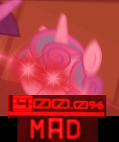 Size: 882x1052 | Tagged: safe, derpibooru import, edit, edited screencap, editor:watermelon changeling, screencap, princess flurry heart, alicorn, pony, a flurry of emotions, 200% mad, angry, caption, expand dong, exploitable meme, fury heart, glowing eyes, glowing eyes meme, glowing eyes of doom, image macro, meme, solo, text