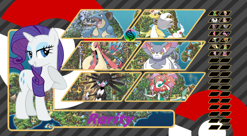 Size: 951x526 | Tagged: ampharos, artist:alphamonouryuuken, crossover, derpibooru import, florges, gothitelle, milotic, nidoqueen, pokémon, purugly, safe, trainer card