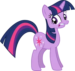 Size: 5000x4728 | Tagged: safe, artist:xpesifeindx, derpibooru import, twilight sparkle, pony, unicorn, it's about time, absurd resolution, female, lip bite, mare, nervous, simple background, solo, transparent background, unicorn twilight, vector