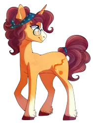 Size: 3745x4961 | Tagged: safe, artist:elskafox, derpibooru import, oc, oc:anise starburst, unofficial characters only, pony, unicorn, absurd resolution, blaze (coat marking), female, glasses, mare, offspring, parent:saffron masala, parent:sunburst, simple background, socks (coat marking), solo, transparent background, unshorn fetlocks