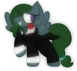 Size: 757x699 | Tagged: safe, artist:thefanficfanpony, derpibooru import, oc, oc:feather bangs, unofficial characters only, pony, clothes, cuffs (clothes), flower, flower in mouth, mouth hold, raised hoof, rose, rose in mouth, simple background, solo, suit, transparent background