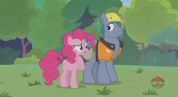 Size: 844x462 | Tagged: safe, derpibooru import, screencap, hard hat (character), pinkie pie, pony, fluttershy leans in, hard hat, hat