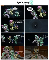 Size: 4000x4868 | Tagged: safe, artist:goatcanon, derpibooru import, bon bon, doctor whooves, flitter, lyra heartstrings, sweetie drops, time turner, pony, comic:lyra's story, 3d, a link to the past, absurd resolution, comic, crossover, doctor who, game boy advance, gameboy advance, male, source filmmaker, stallion, tardis, the legend of zelda, time vortex