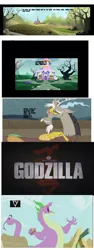 Size: 1600x4272 | Tagged: safe, derpibooru import, discord, spike, ponified, pony, spoiler:s03, adult, adult spike, comic, godzilla (series), godzilla 2014, older, older spike, recreation, spikezilla