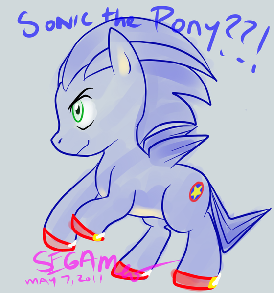 Size: 700x750 | Tagged: safe, artist:segamew, derpibooru import, ponified, pony, solo, sonic the hedgehog, sonic the hedgehog (series)