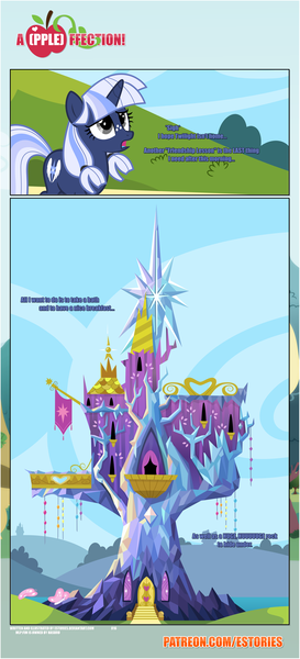 Size: 1919x4225 | Tagged: safe, artist:estories, derpibooru import, oc, oc:silverlay, unofficial characters only, pony, unicorn, comic:a(pple)ffection, absurd resolution, comic, female, mare, solo, twilight's castle