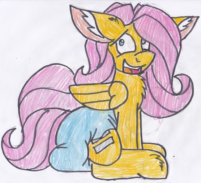 Size: 2647x2413 | Tagged: questionable, artist:cuddlelamb, derpibooru import, fluttershy, pony, diaper, diaper fetish, equal cutie mark, equalized, exploitable meme, fetish, i didn't listen, image macro, meme, simple background, solo, traditional art