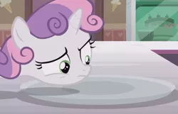 Size: 691x446 | Tagged: safe, derpibooru import, edit, edited screencap, screencap, sweetie belle, pony, forever filly, exploitable meme, food, meme, plate, solo, sweetie's plate, template