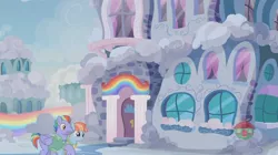 Size: 1236x692 | Tagged: safe, derpibooru import, screencap, bow hothoof, windy whistles, pony, parental glideance, female, male, rainbow dash's parents, shipping, straight, windyhoof