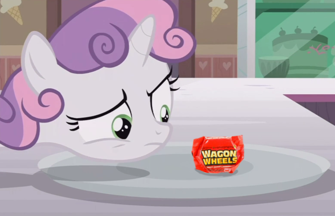 Size: 691x446 | Tagged: safe, derpibooru import, edit, edited screencap, screencap, sweetie belle, pony, forever filly, exploitable meme, food, meme, obligatory pony, plate, solo, sweetie's plate