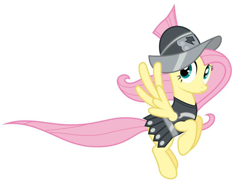 Size: 3882x3000 | Tagged: safe, artist:brony-works, derpibooru import, fluttershy, private pansy, pony, hearth's warming eve (episode), armor, floating, high res, simple background, solo, transparent background, vector