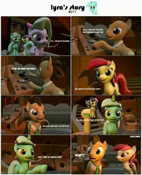 Size: 3932x4856 | Tagged: safe, artist:goatcanon, derpibooru import, bon bon, doctor whooves, flitter, lyra heartstrings, roseluck, sweetie drops, time turner, pony, comic:lyra's story, 3d, absurd resolution, comic, crossover, doctor who, male, source filmmaker, stallion, tardis